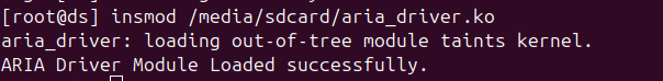 Output after loading the driver