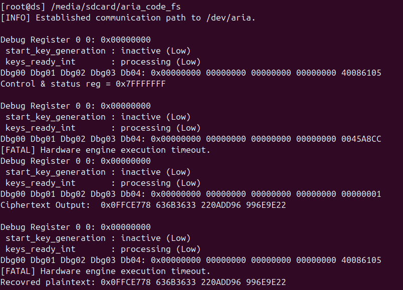 Testing on Hardware with the Most significant bit